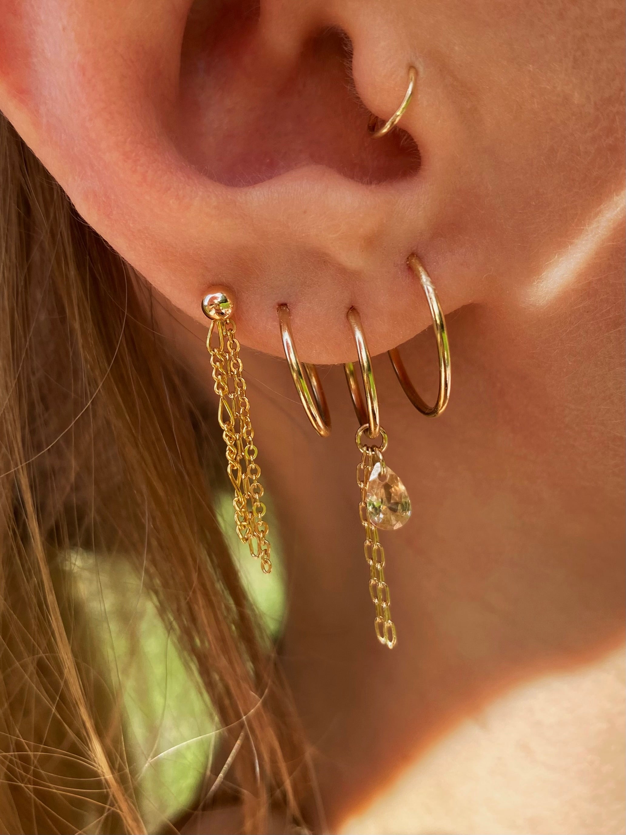 ໒꒱  Blush Teardrop Chain – Add-On Charm