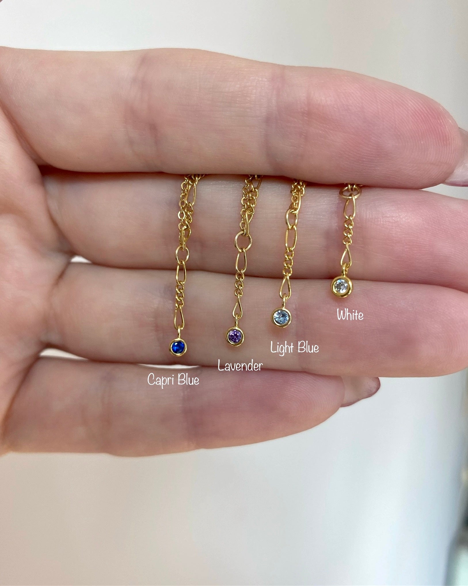⁑ Figaro Chain with CZ drop – Add-On Charm