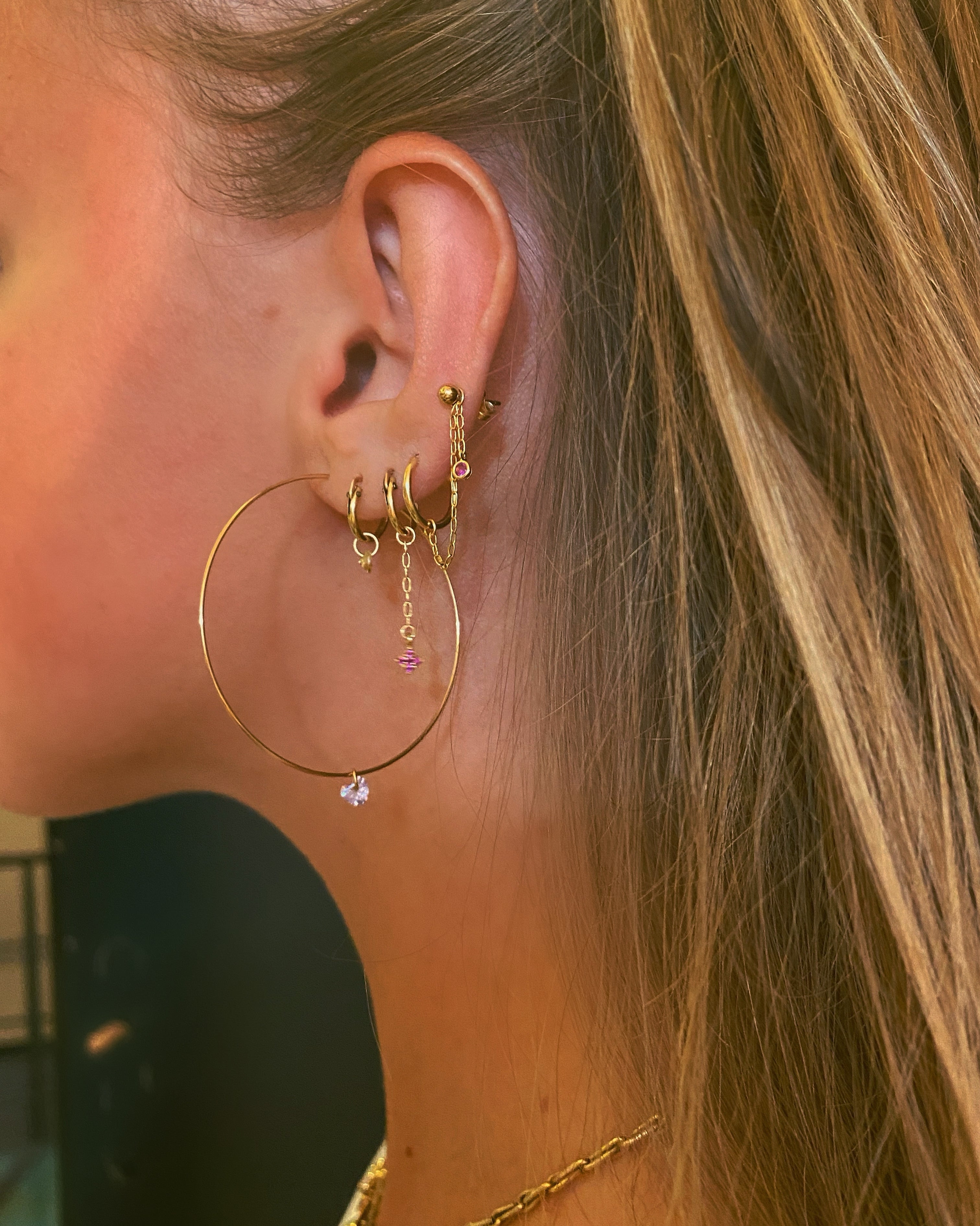 ♡ Gouden hart CZ Hoops