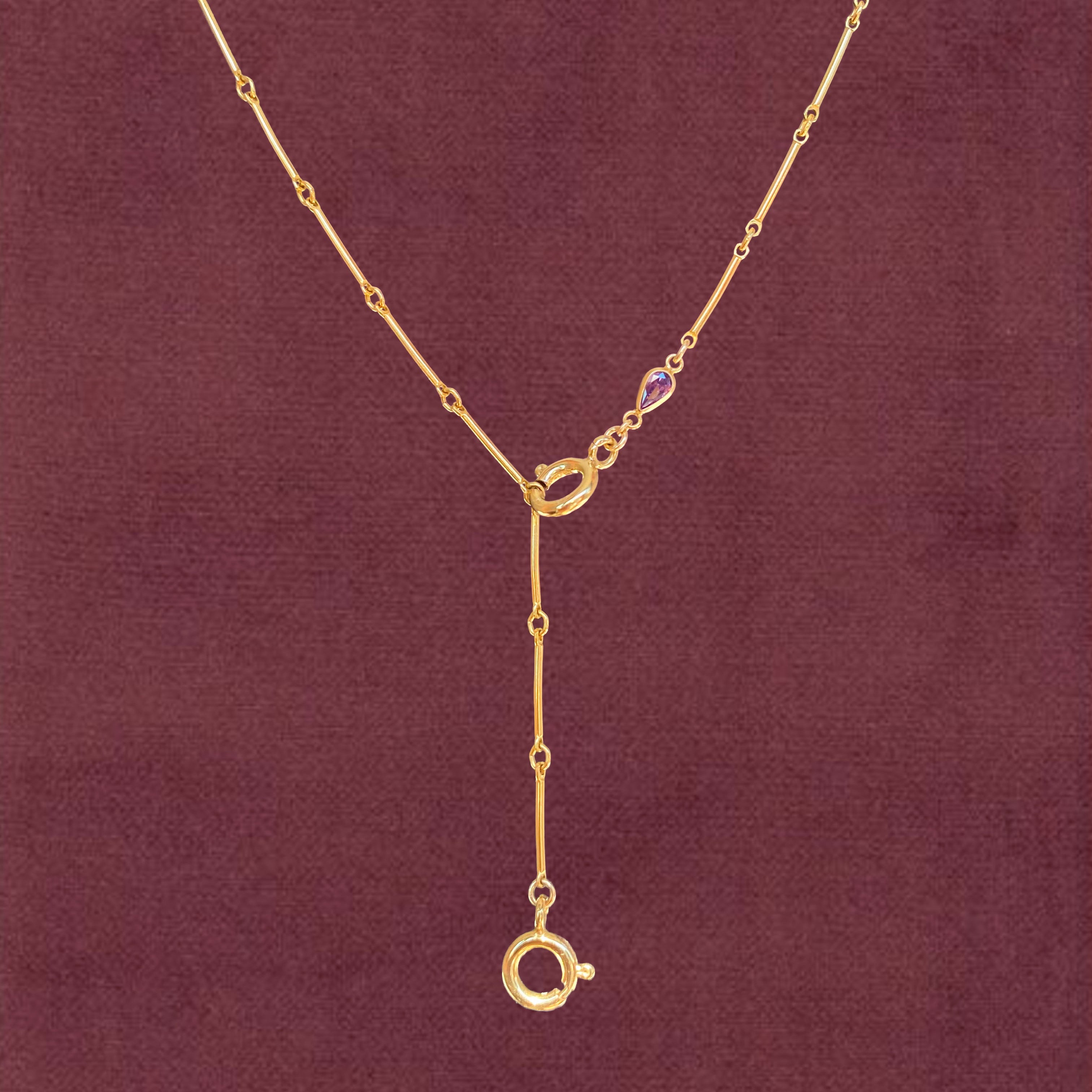 𓏲ּ𝄢 CORDELIA BAR LARIAT NECKLACE
