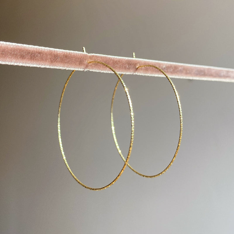 ⍣ Druzy Thin Large Hoops