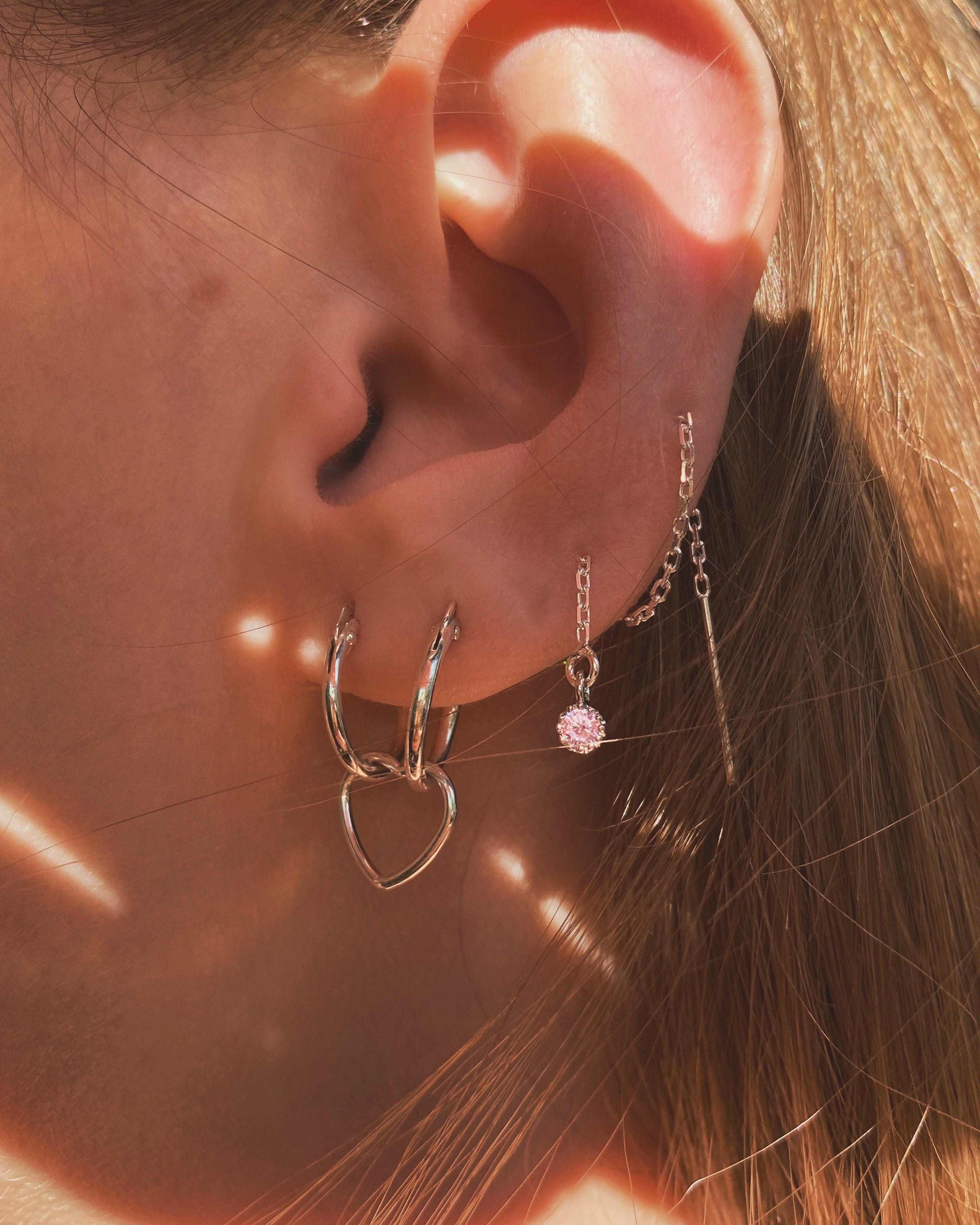 ♡ Double Heart Hoops