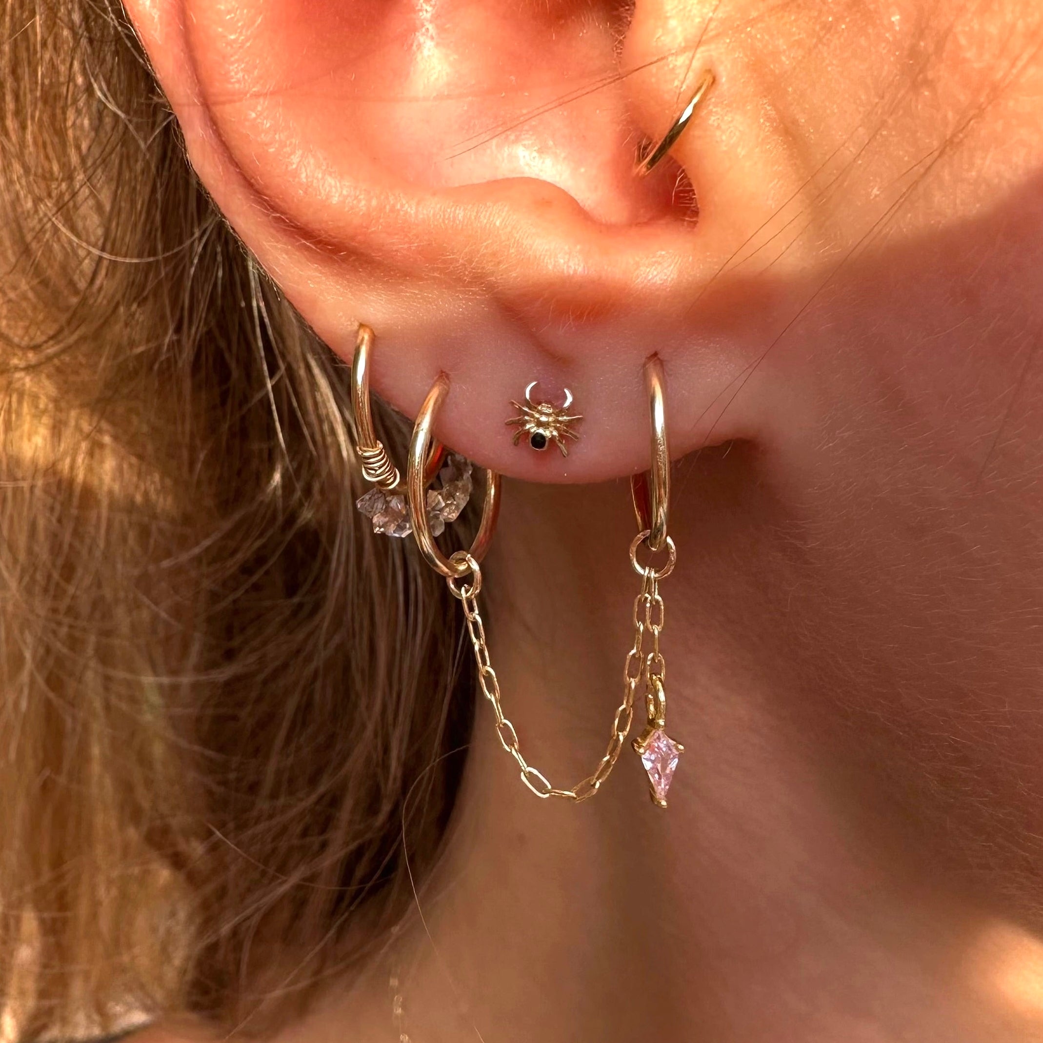 Solid 14K Gold Spinnie Stud