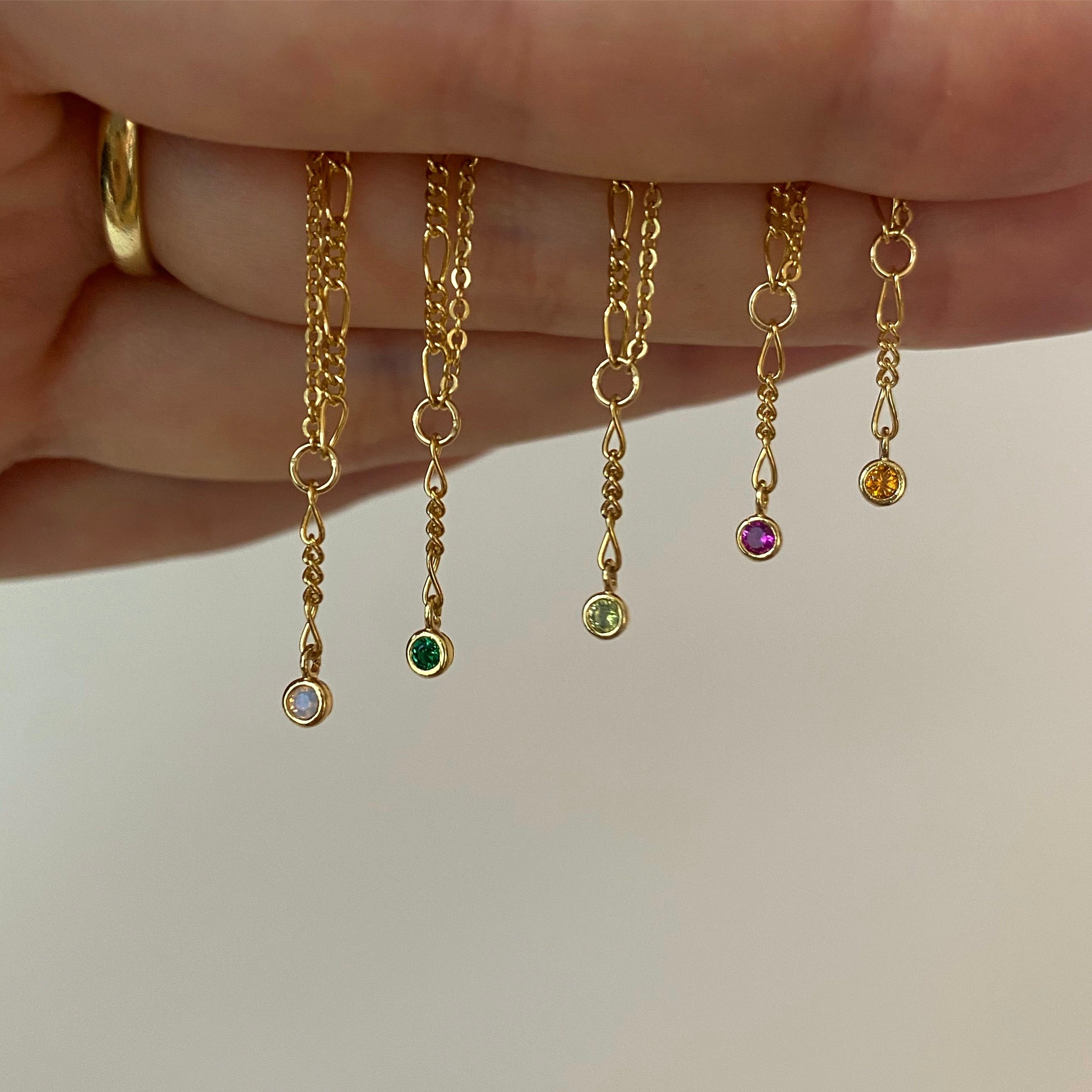 ⁑ Figaro Chain with CZ drop – Add-On Charm