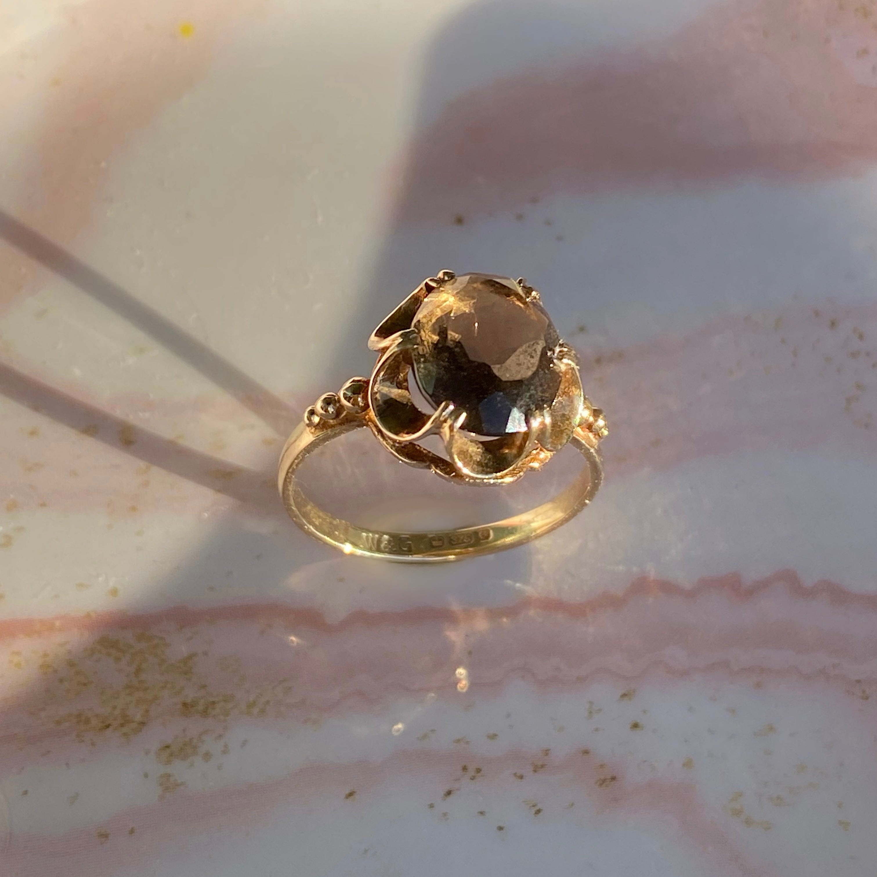 9ct Gold Smoky Quartz Ring