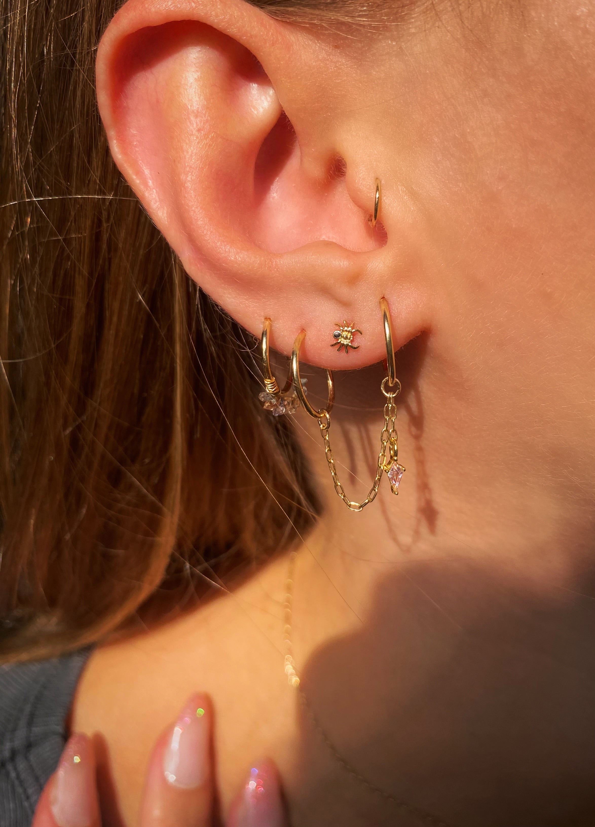 Solid 14K Gold Spinnie Stud