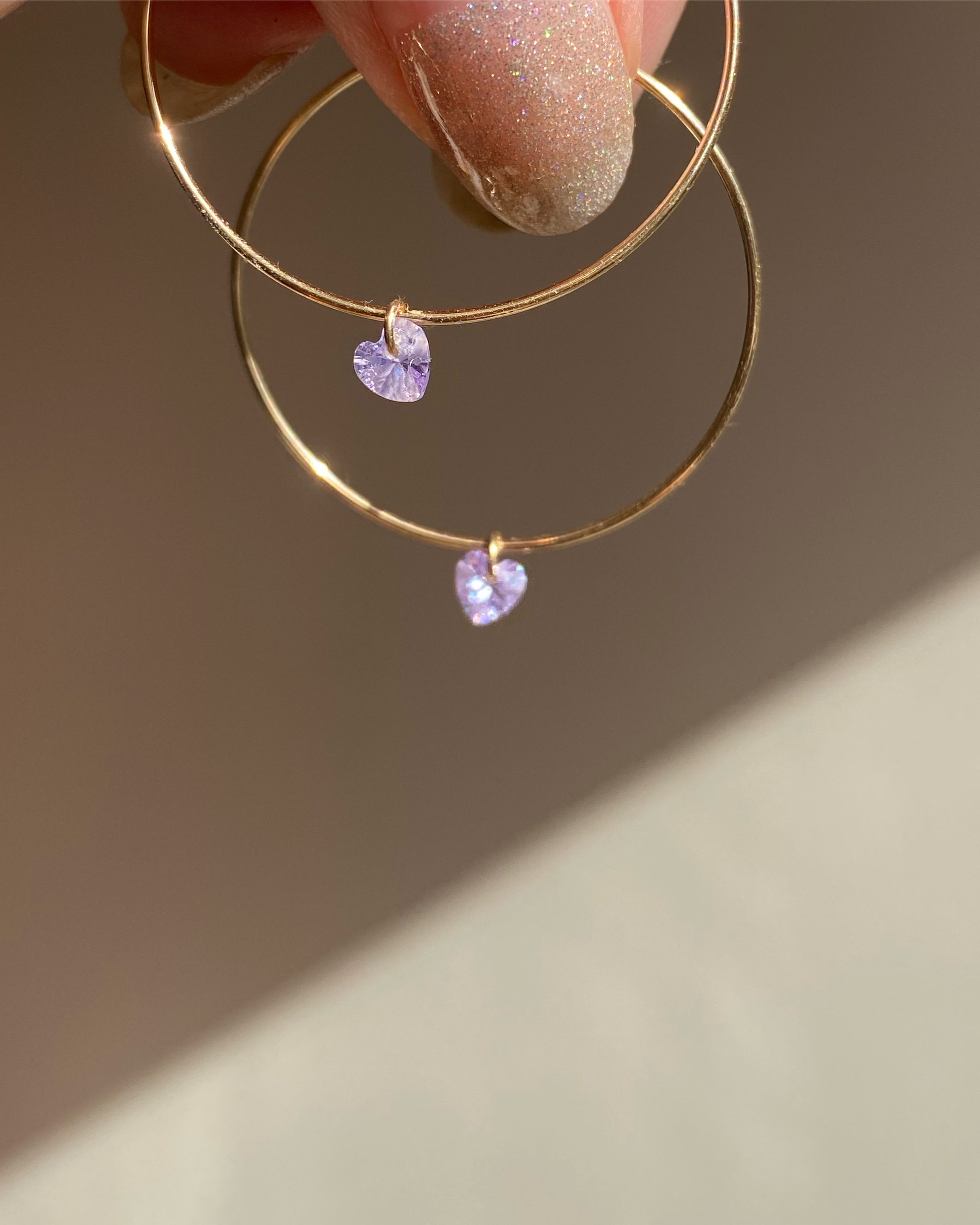 ♡ Gouden hart CZ Hoops