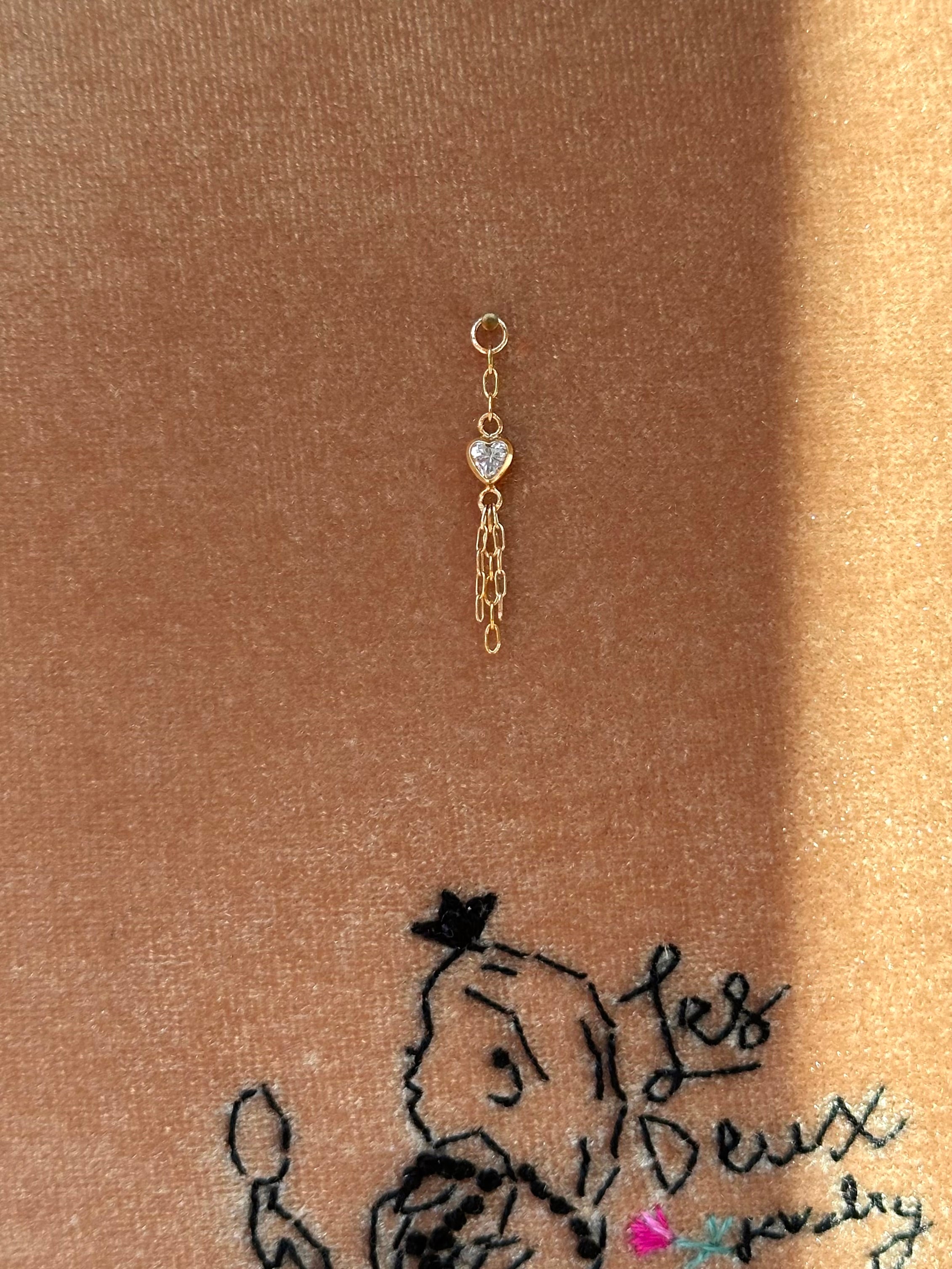 ♡ Crystal Heart Chain – Add-On Charm