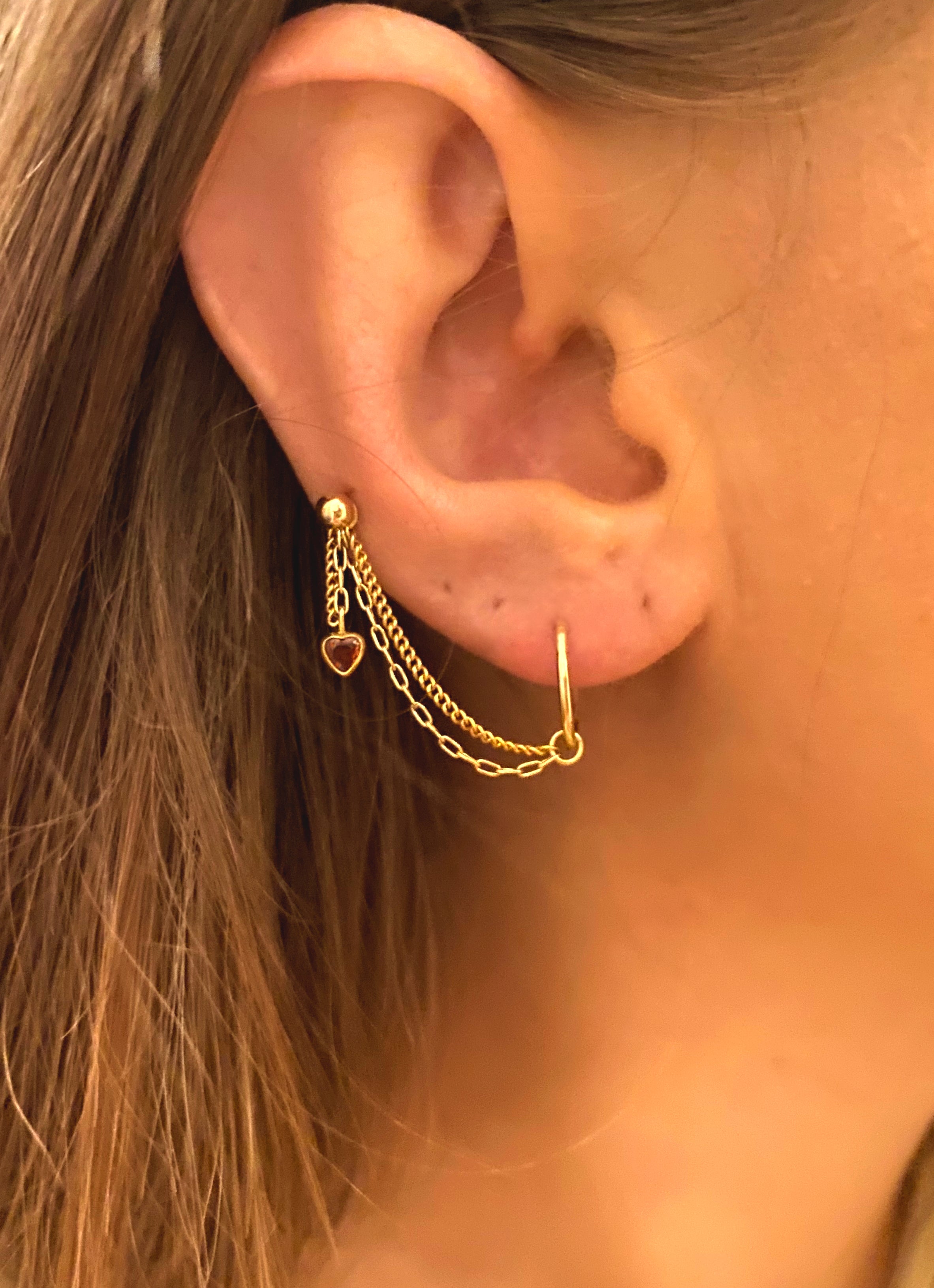 ♥ Garnet Heart Chain – Add-On Charm