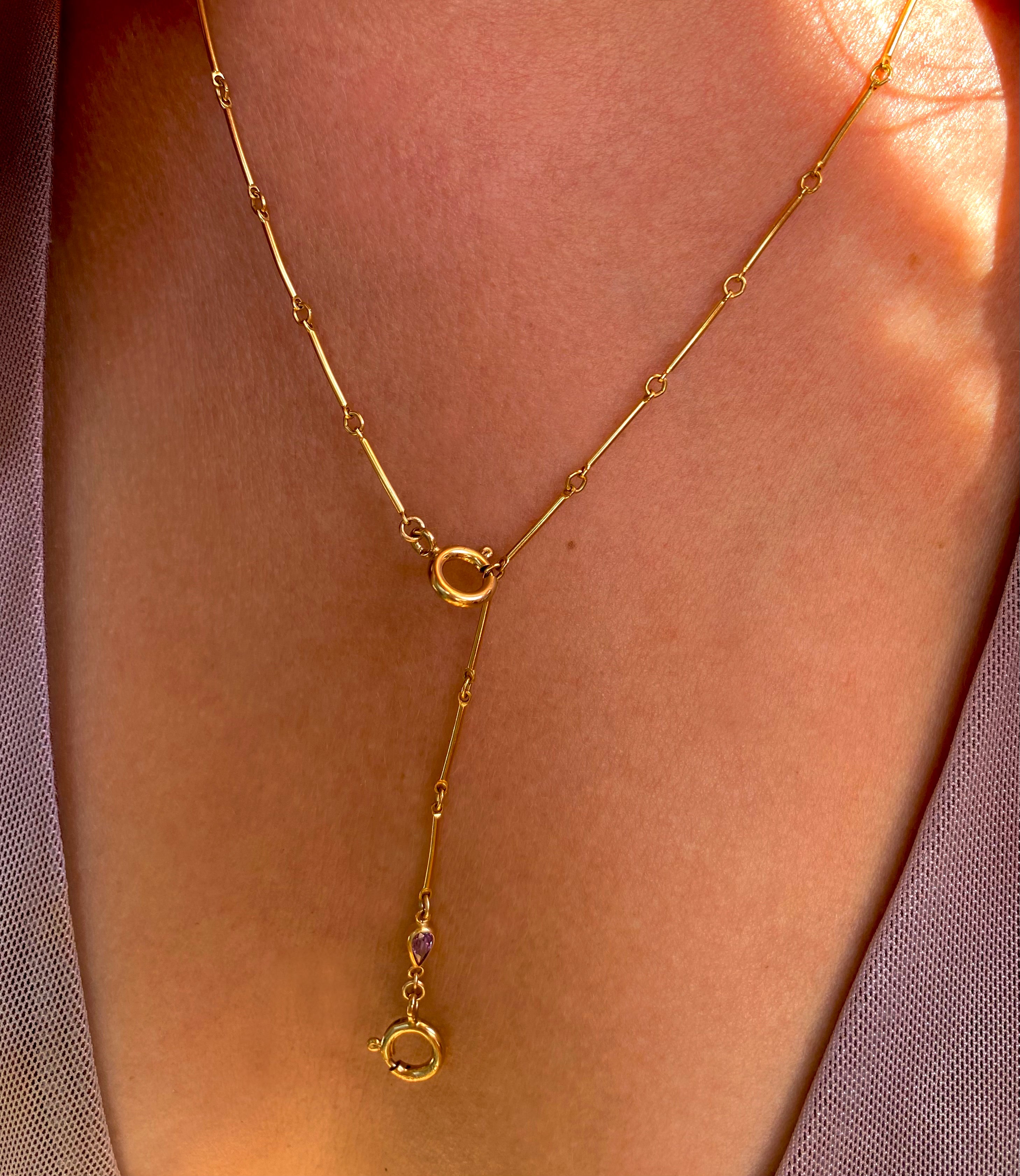 𓏲ּ𝄢 CORDELIA BAR LARIAT NECKLACE