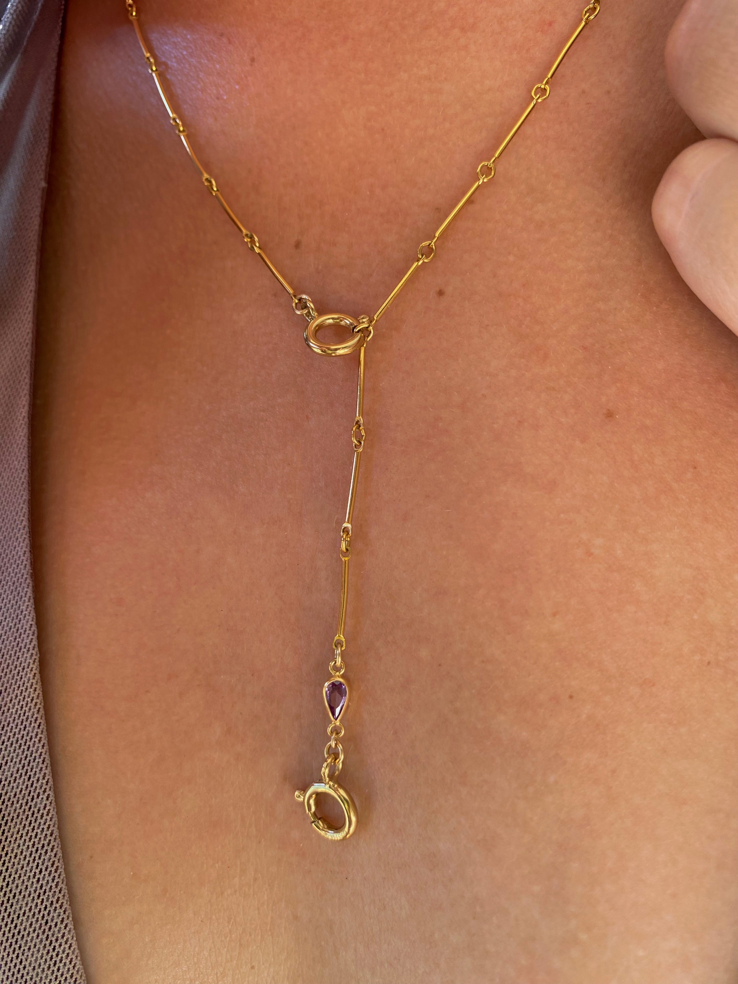 𓏲ּ𝄢 CORDELIA BAR LARIAT NECKLACE
