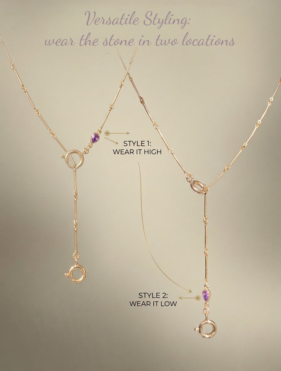 𓏲ּ𝄢 CORDELIA BAR LARIAT NECKLACE