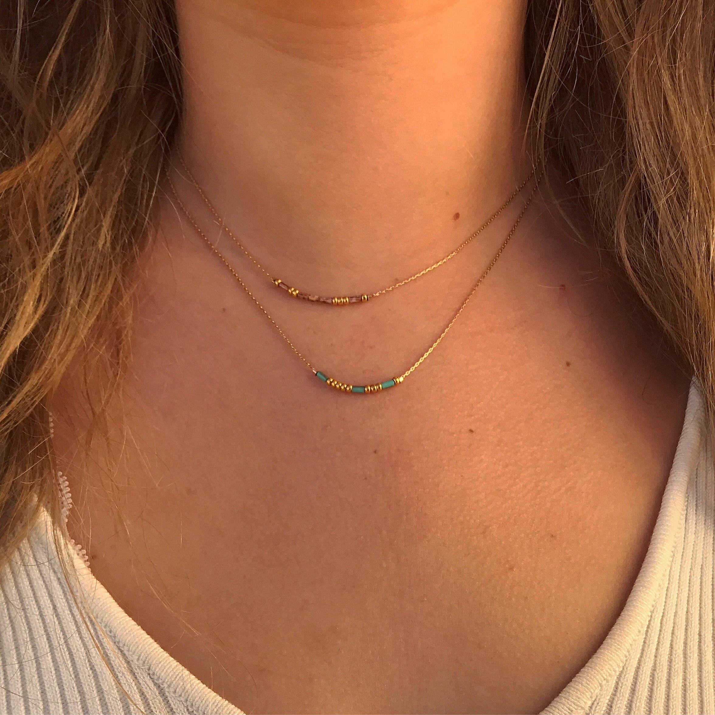 ❀ Tiny Minimalist Morse Code Necklace ~ Personalized - lesdeuxjewelry