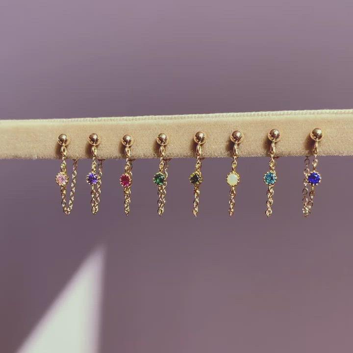 ♕ Dangle Diamond Chain Earring