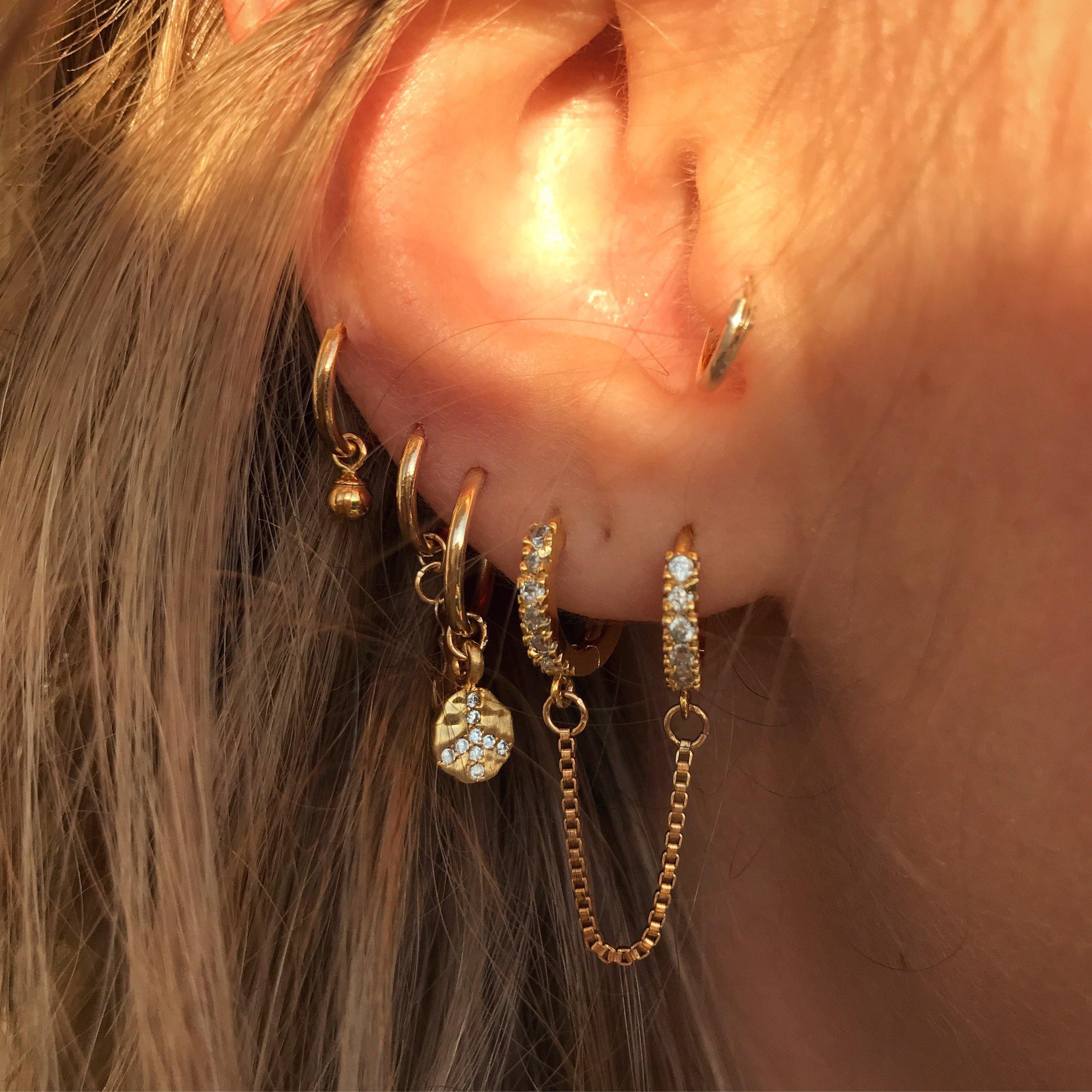 ♕ Double CZ Hoops - lesdeuxjewelry