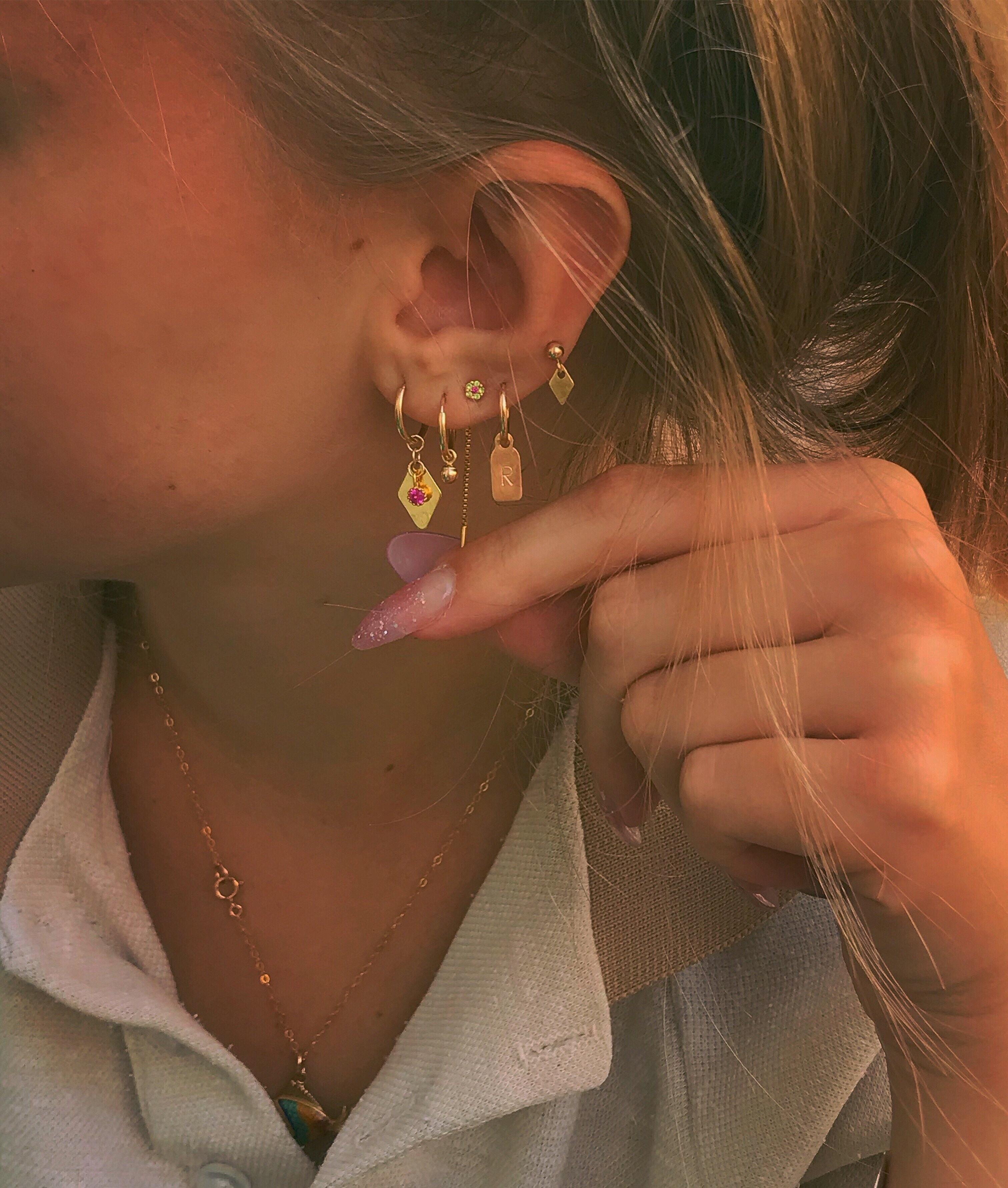 ♢ Geometrical Hoop - lesdeuxjewelry