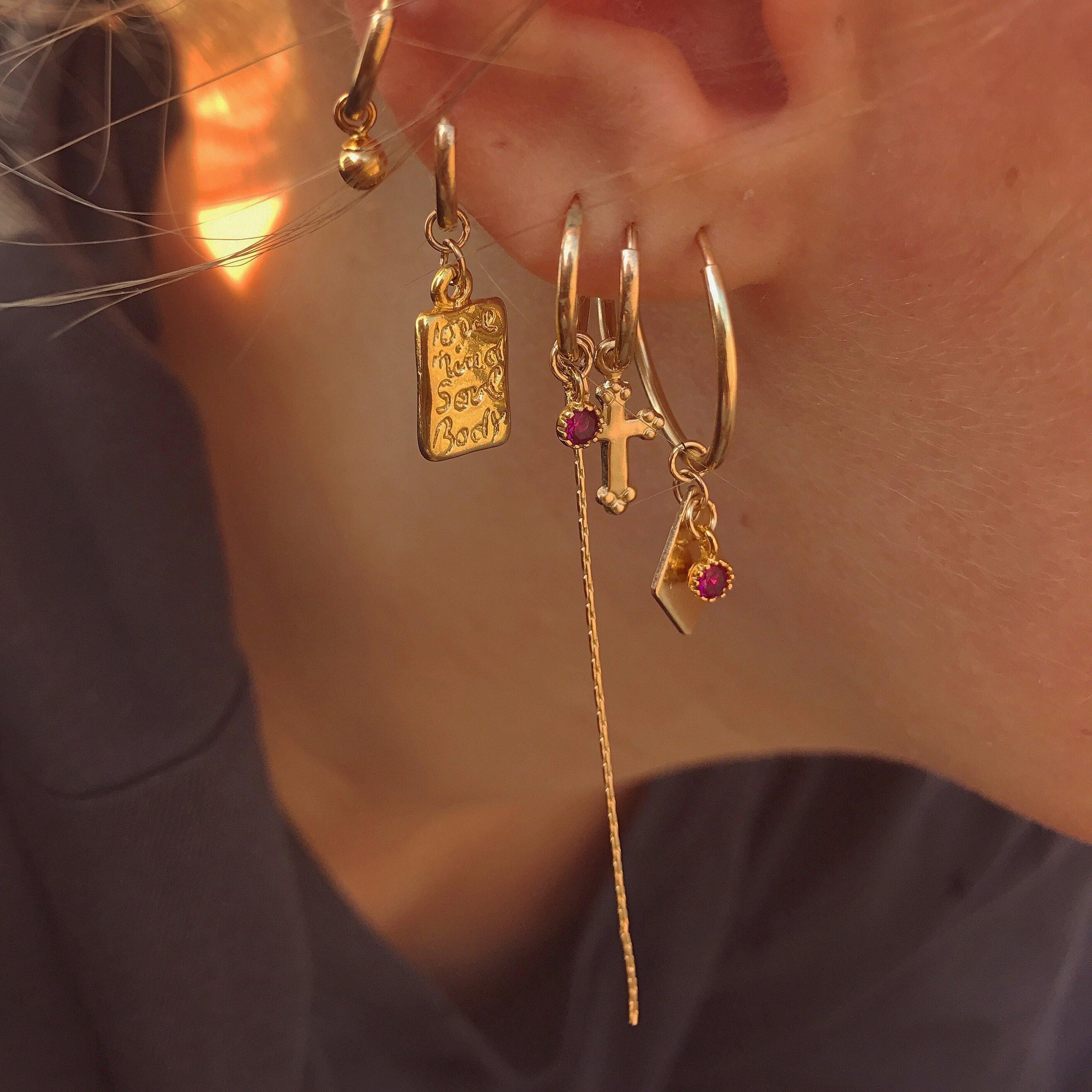 ♢ Geometrical Hoop - lesdeuxjewelry