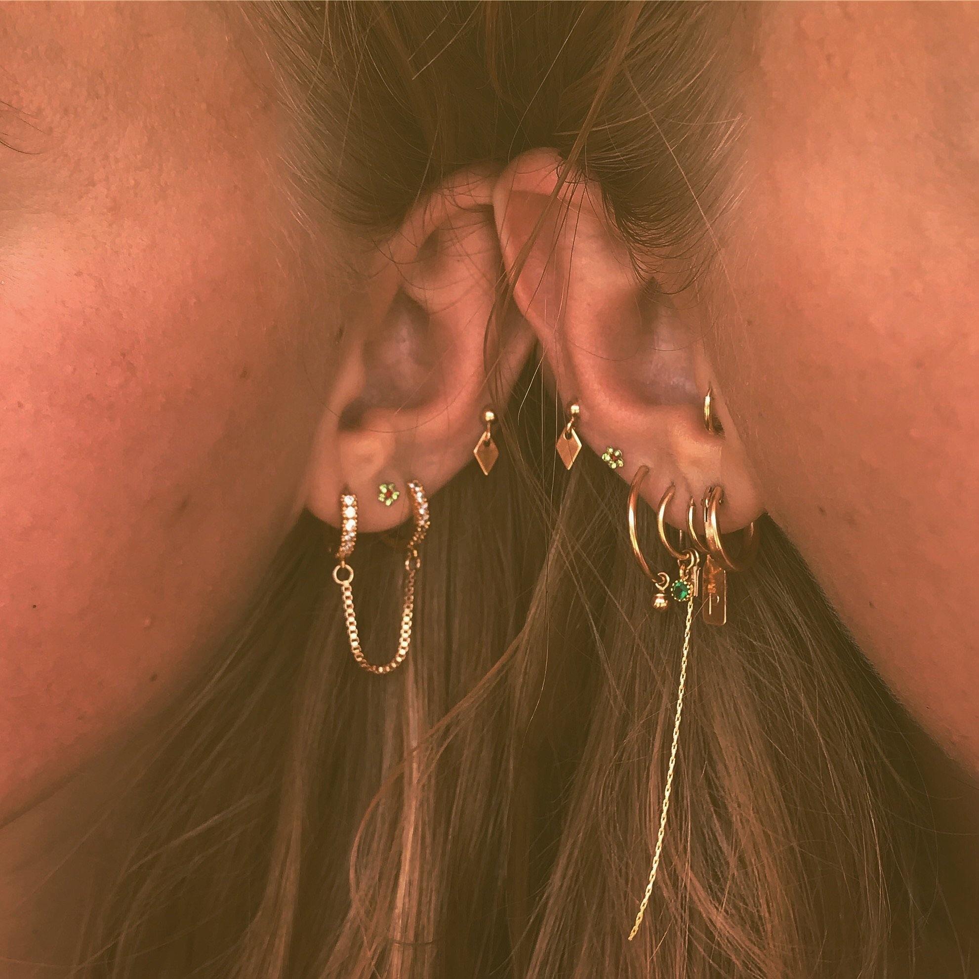 ♕ Double CZ Hoops - lesdeuxjewelry