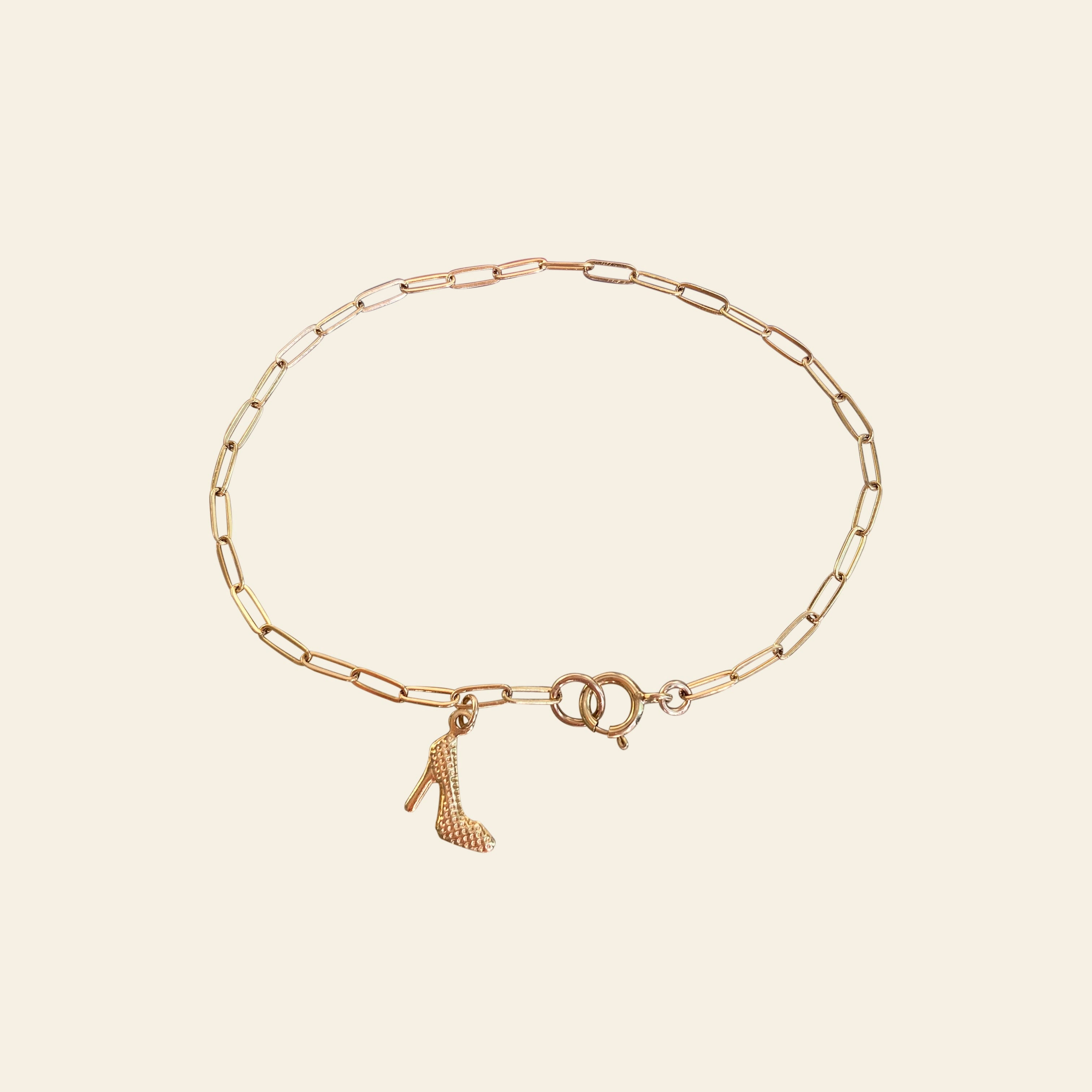 👠 Gold Pump Link Bracelet